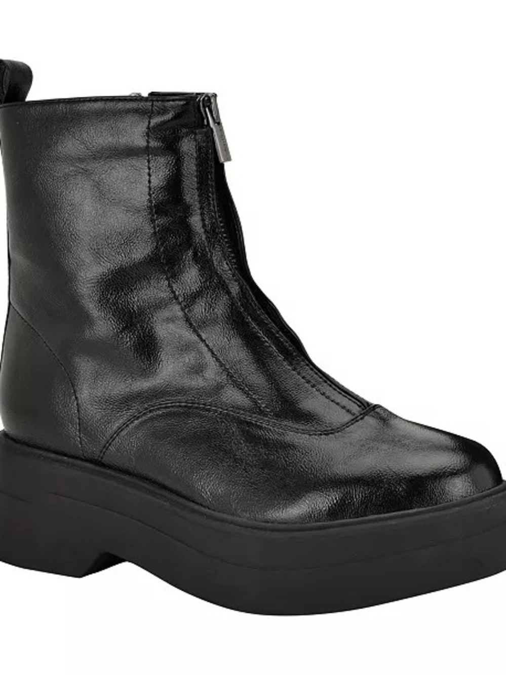 Calvin Klein Black Platform Zip-Up Ankle Booties
